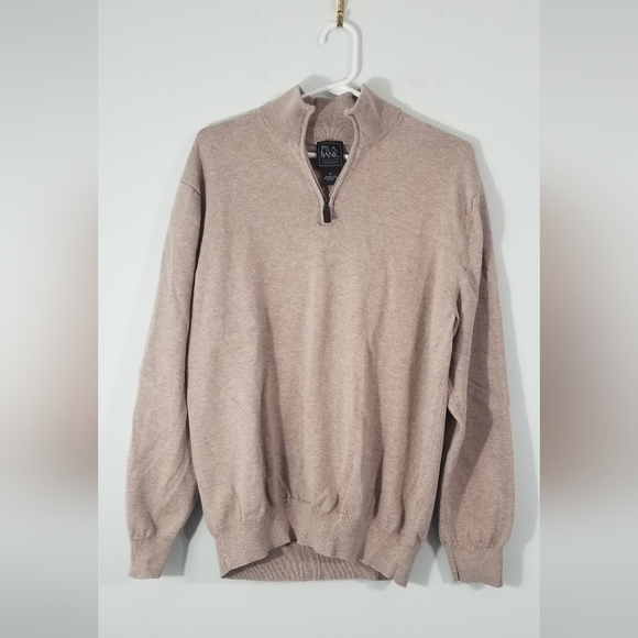 JoS A Bank Traveler Knit Sweater. 1/4 Zip, Ribbed Trim, High Collar Size XL. - Picture 1 of 6